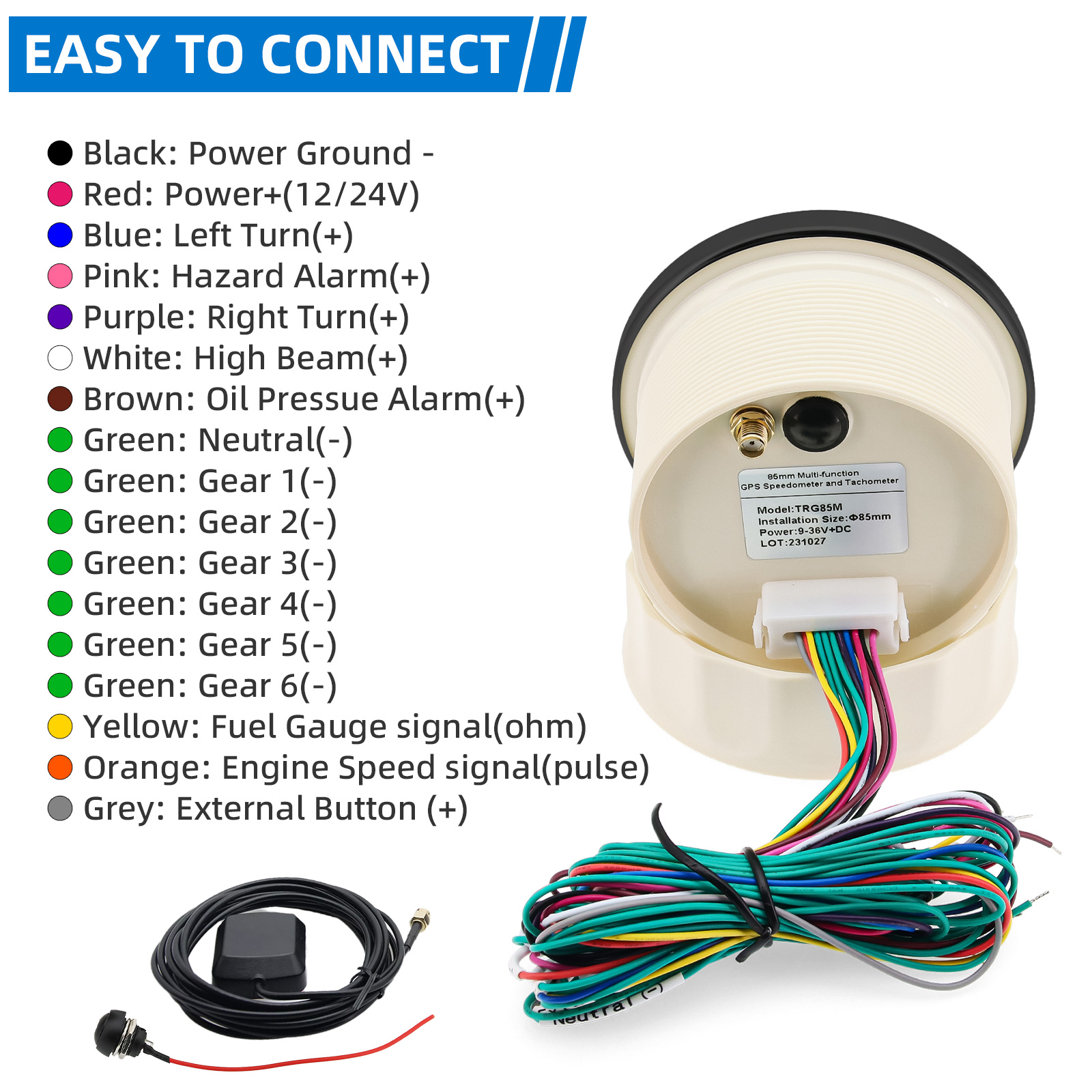 85mm Multifunctional Gaug GPS  – обзор и цена Motorcycle Gear Levels