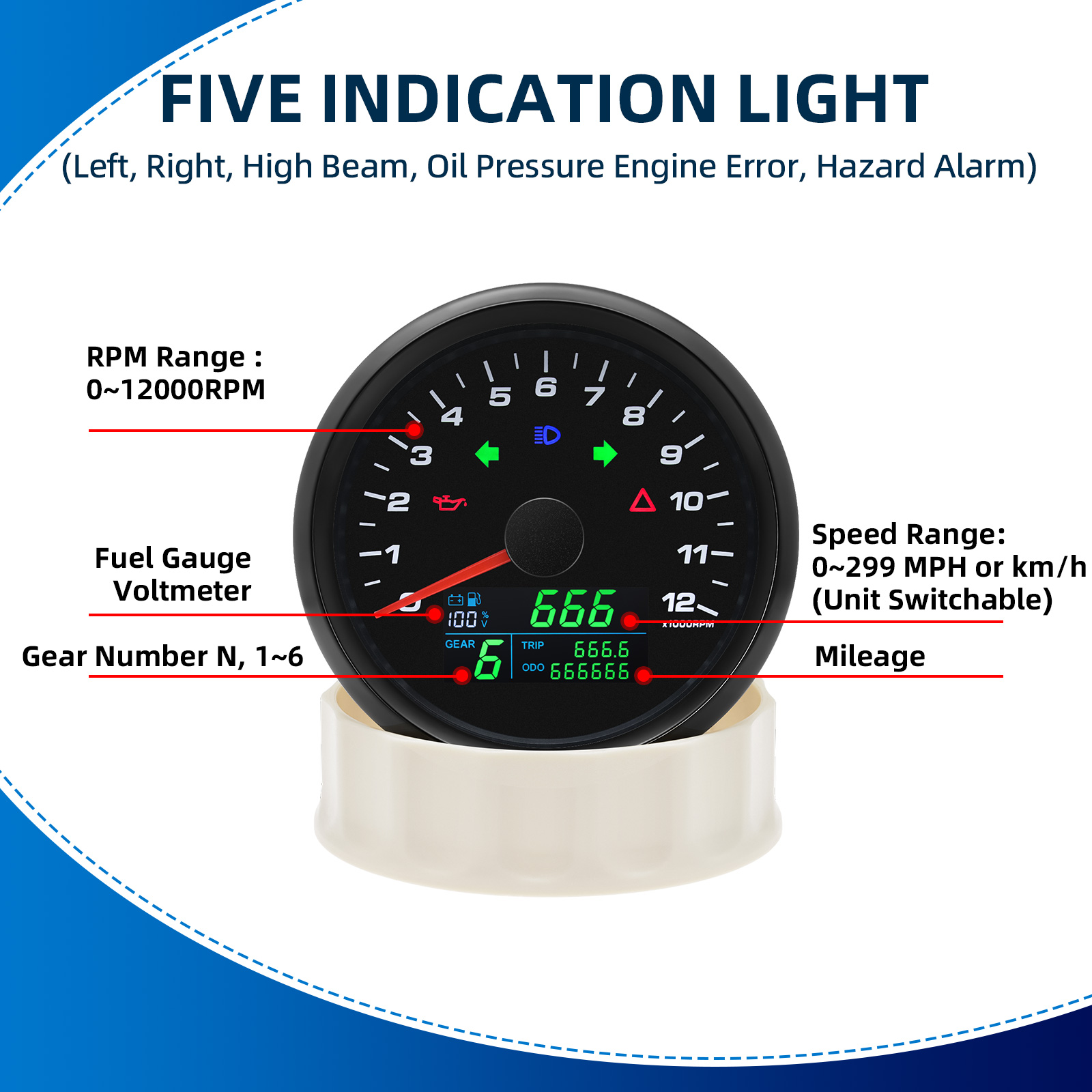 85mm Multifunctional Gaug GPS  – обзор и цена Motorcycle Gear Levels